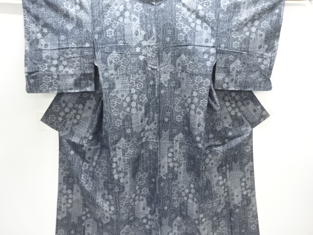 JAPANESE KIMONO / TSUMUGI / WOVEN KIKKO & MAPLE 